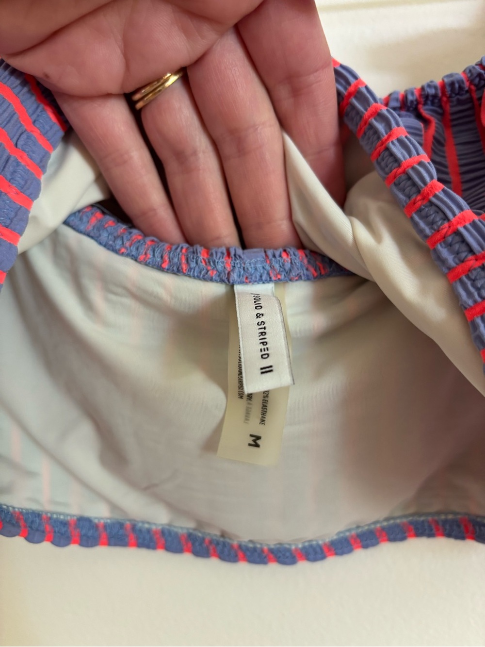 Solid & Striped Ruffle Off-Shoulder Swim Top - Picture 4 of 6